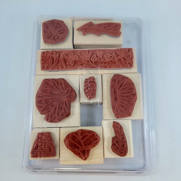 Wood Stamp Set Stampin’ Up! In Full Bloom Bee Flowers Garden 2004 Paper Crafts C - Picture 4 of 7
